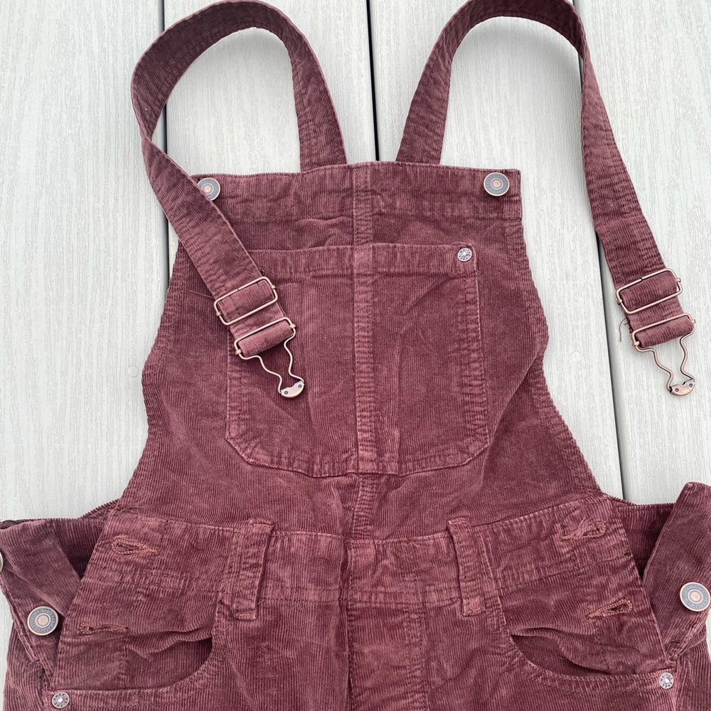 Free People corduroy skinny fit overalls
